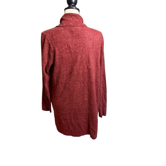 Barefoot Dreams Womens M CozyChic Light Circle Cardigan Burgundy Soft Open Front - Picture 5 of 8